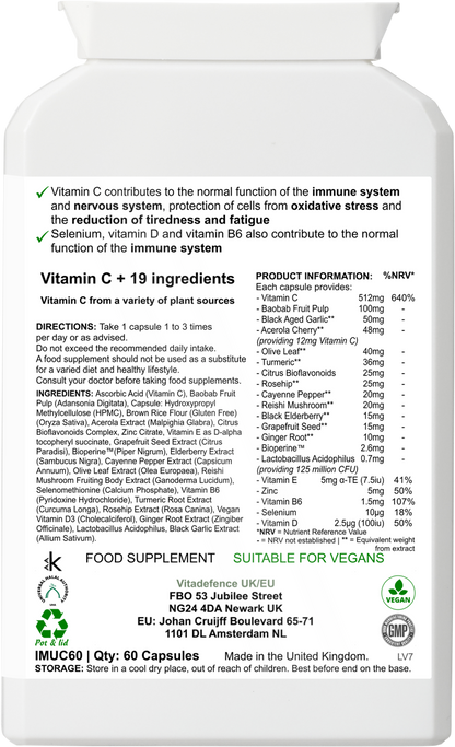 Vitamin C Multi | With Botanicals & Minerals – 60 Capsules -  Vitadefence® - Vitadefence®
