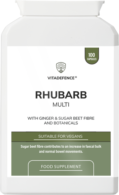 Rhubarb Multi | With Burdock, Clove & Botanicals – 100 Capsules -  Vitadefence® - Vitadefence®
