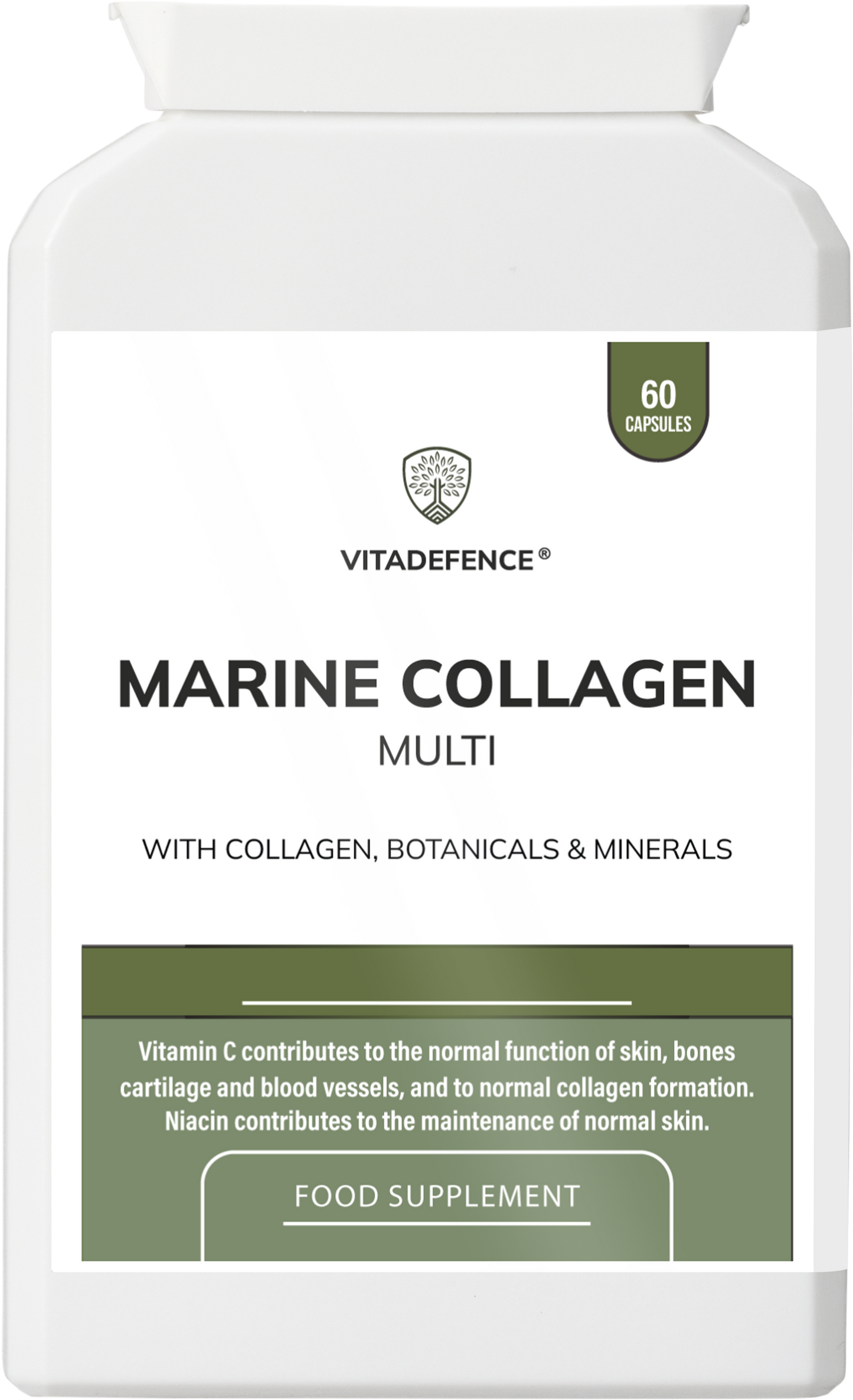 Marine Collagen Multi | With Vitamin C, Zinc & Biotin – 60 Capsules -  Vitadefence® - Vitadefence®
