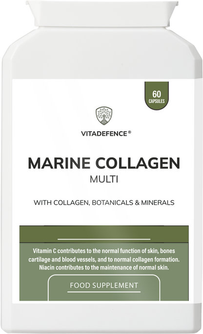 Marine Collagen Multi | With Vitamin C, Zinc & Biotin – 60 Capsules -  Vitadefence® - Vitadefence®
