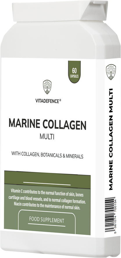 Marine Collagen Multi | With Vitamin C, Zinc & Biotin – 60 Capsules -  Vitadefence® - Vitadefence®
