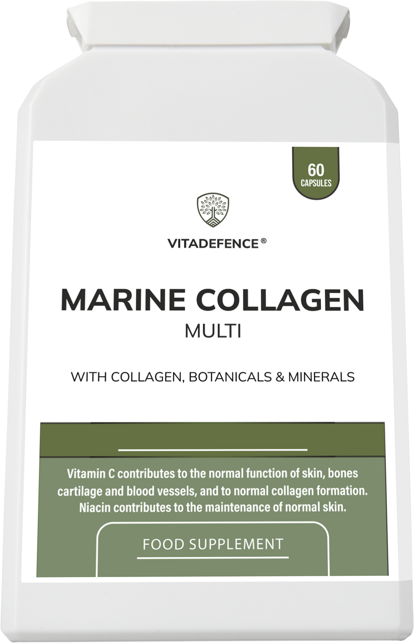 Marine Collagen Multi | With Vitamin C, Zinc & Biotin – 60 Capsules -  Vitadefence® - Vitadefence®
