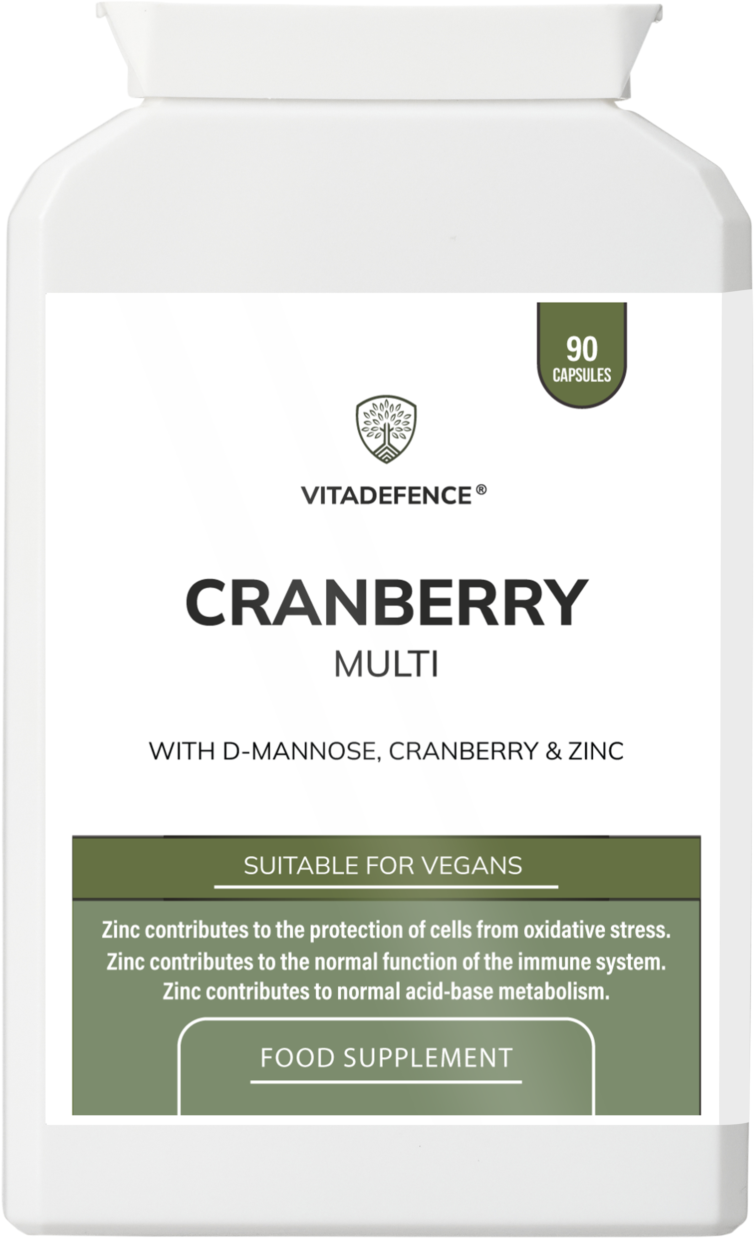 Cranberry Multi | With D-Mannose, Zinc & Botanicals – 90 Vegan Capsules -  Vitadefence® - Vitadefence®
