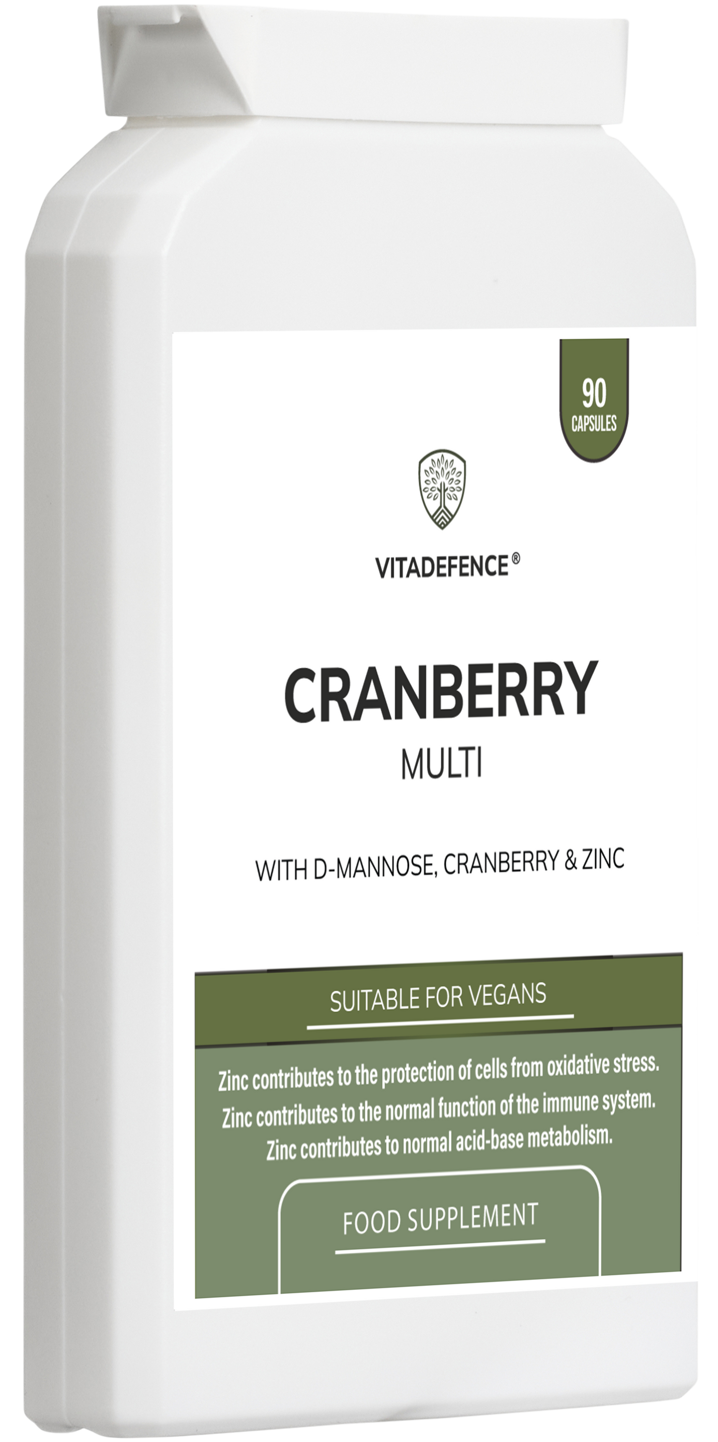 Cranberry Multi | With D-Mannose, Zinc & Botanicals – 90 Vegan Capsules -  Vitadefence® - Vitadefence®
