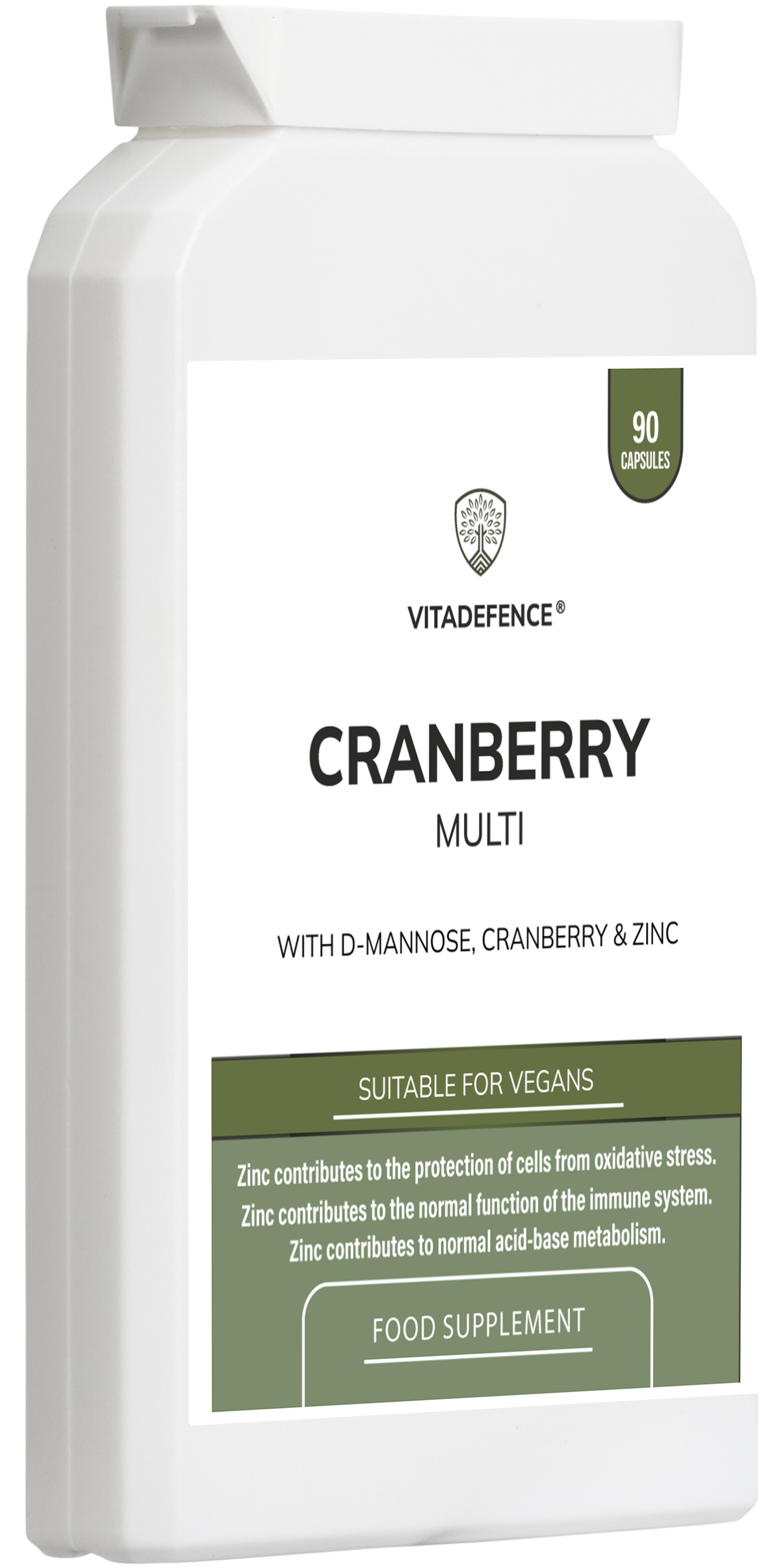 Cranberry Multi | With D-Mannose, Zinc & Botanicals – 90 Vegan Capsules -  Vitadefence® - Vitadefence®
