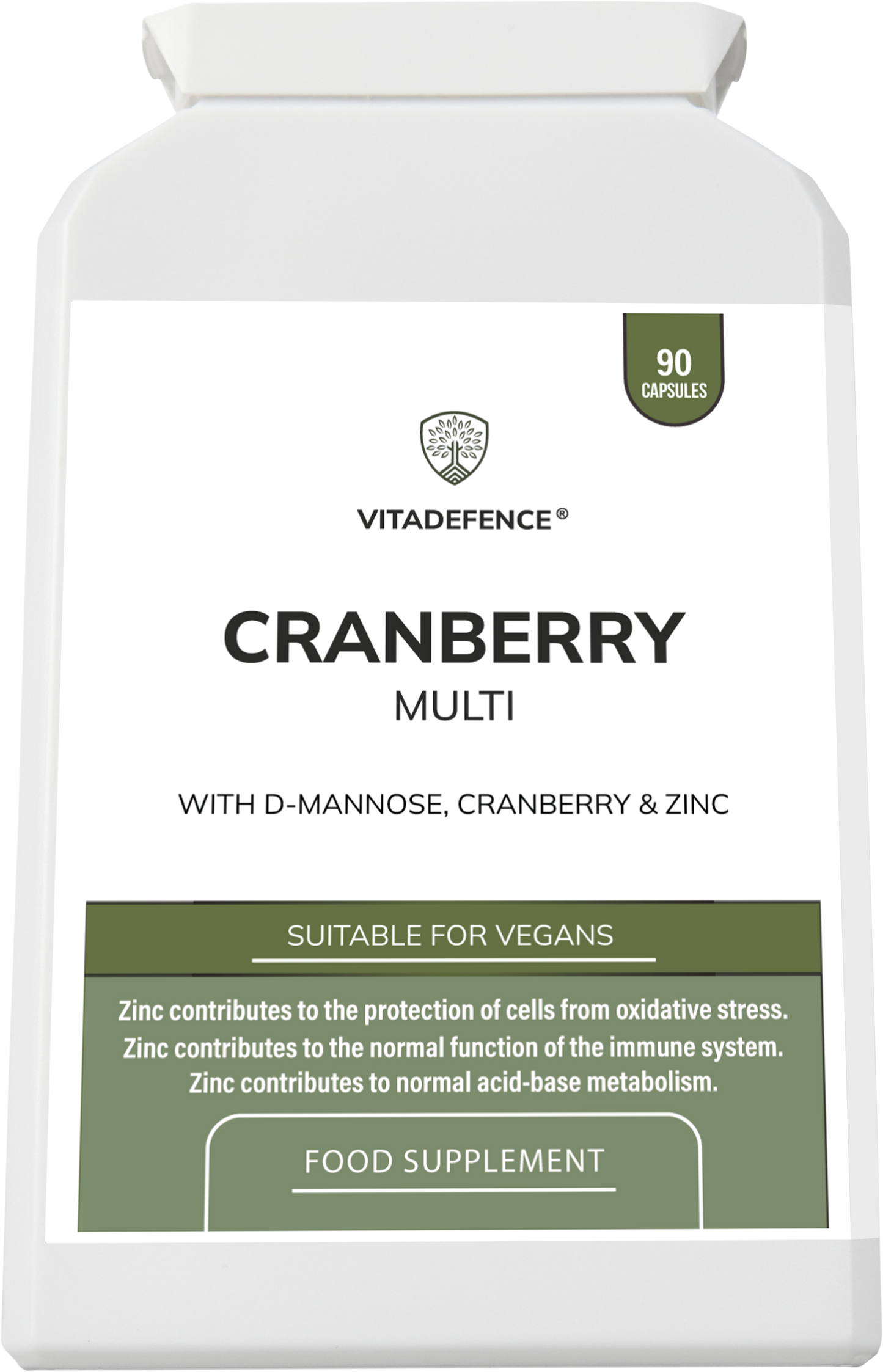 Cranberry Multi | With D-Mannose, Zinc & Botanicals – 90 Vegan Capsules -  Vitadefence® - Vitadefence®
