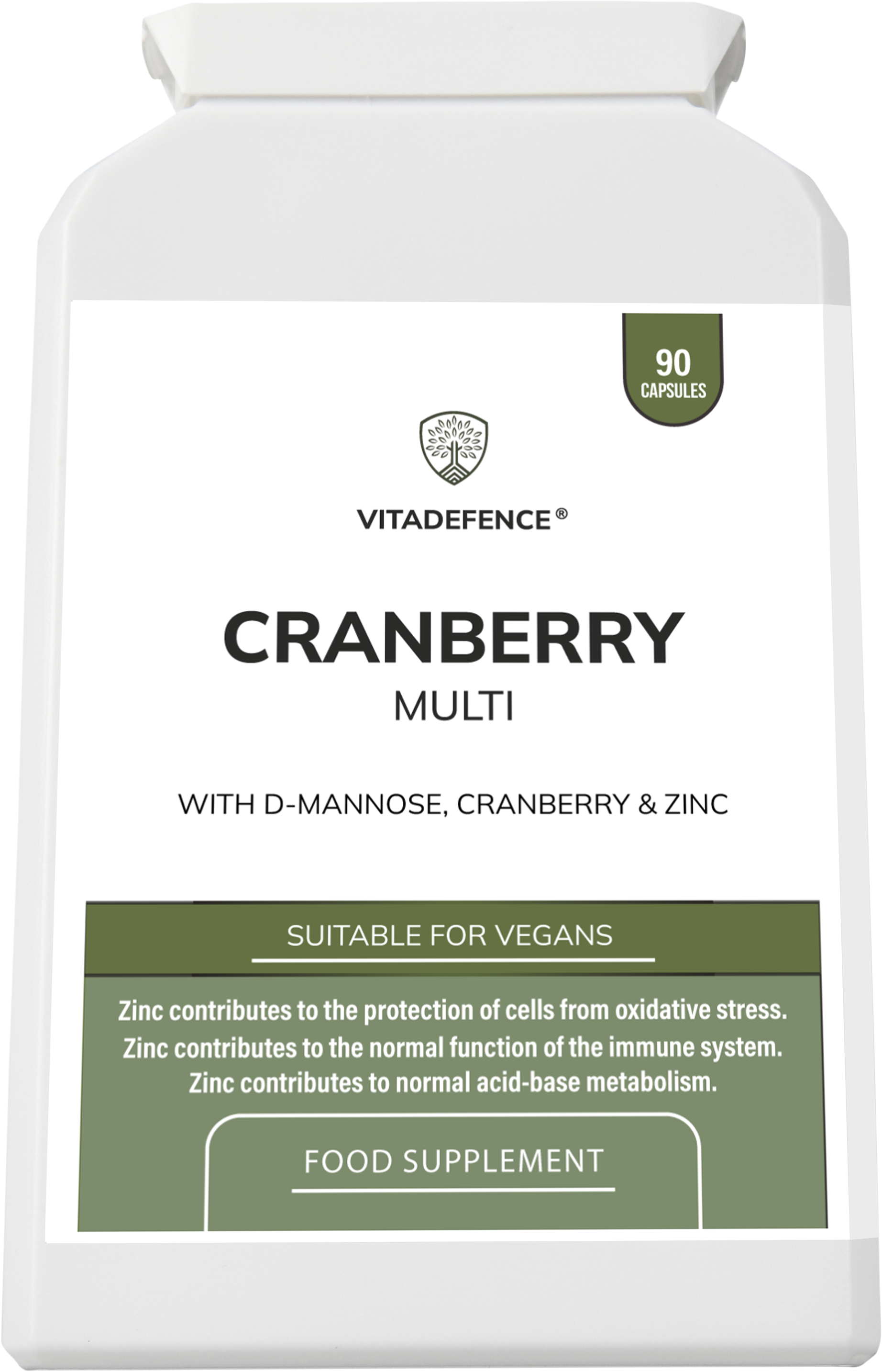 Cranberry Multi | With D-Mannose, Zinc & Botanicals – 90 Vegan Capsules -  Vitadefence® - Vitadefence®
