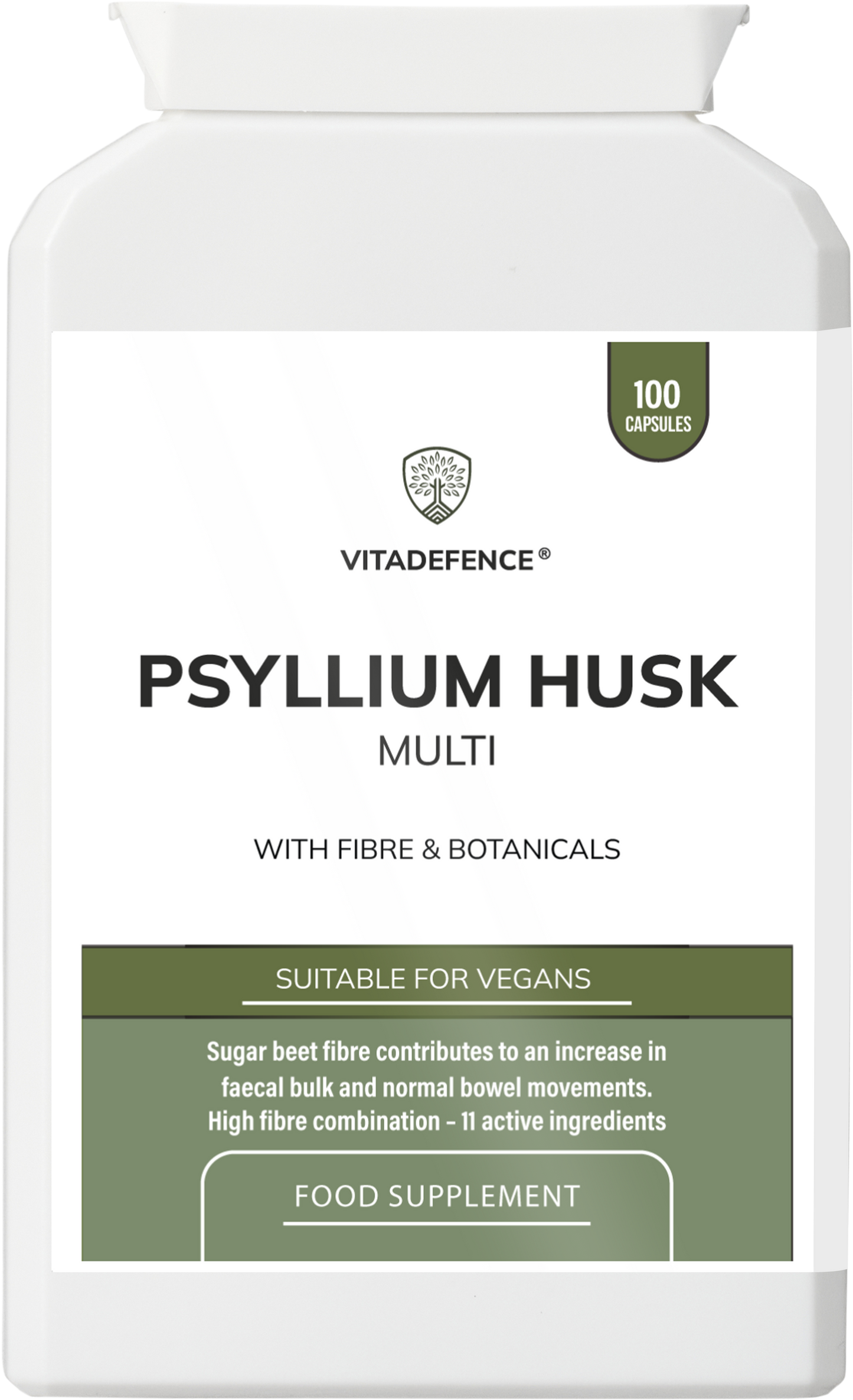 Psyllium Husk Multi | High-Fibre Botanical Blend – 100 Capsules -  Vitadefence® - Vitadefence®

