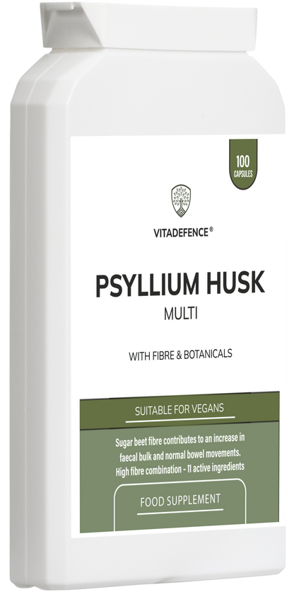 Psyllium Husk Multi | High-Fibre Botanical Blend – 100 Capsules -  Vitadefence® - Vitadefence®
