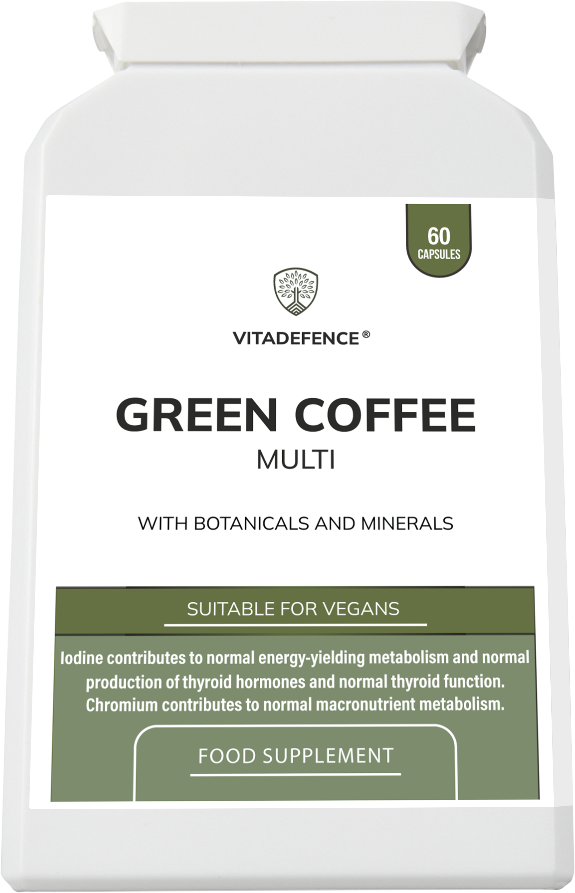 Green Coffee Multi | With Chromium, Iodine & Botanicals – 60 Vegan Capsules -  Vitadefence® - Vitadefence®
