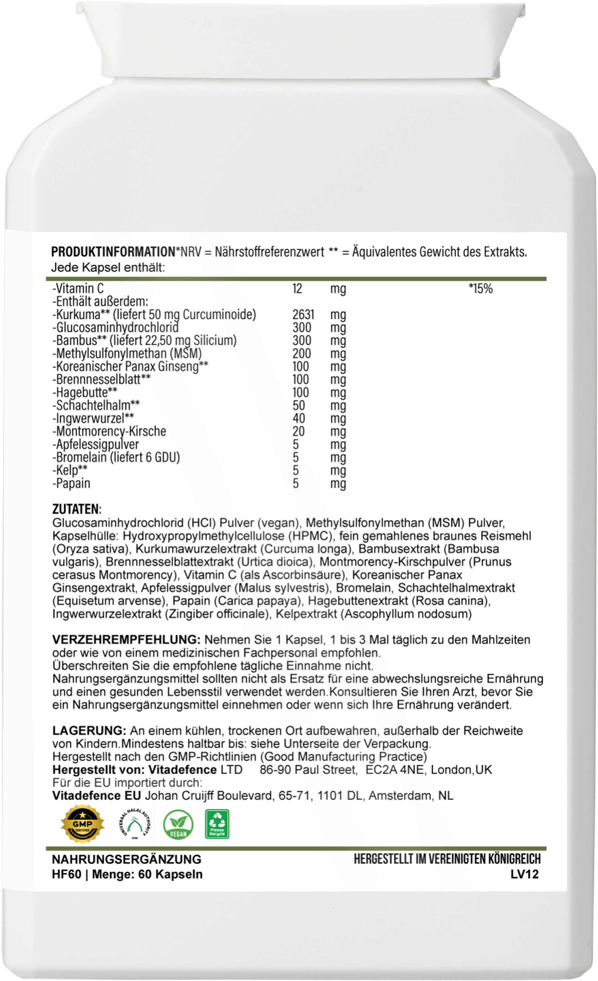 Turmeric Multi | With Vitamin B6, Zinc & Botanicals – 90 Capsules -  Vitadefence® - Vitadefence®
