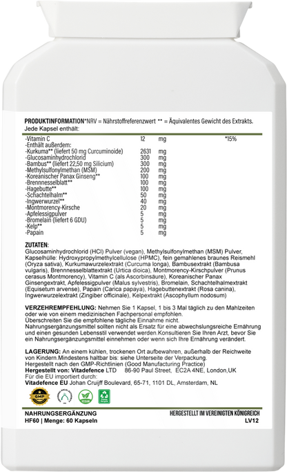 Turmeric Multi | With Vitamin B6, Zinc & Botanicals – 90 Capsules -  Vitadefence® - Vitadefence®
