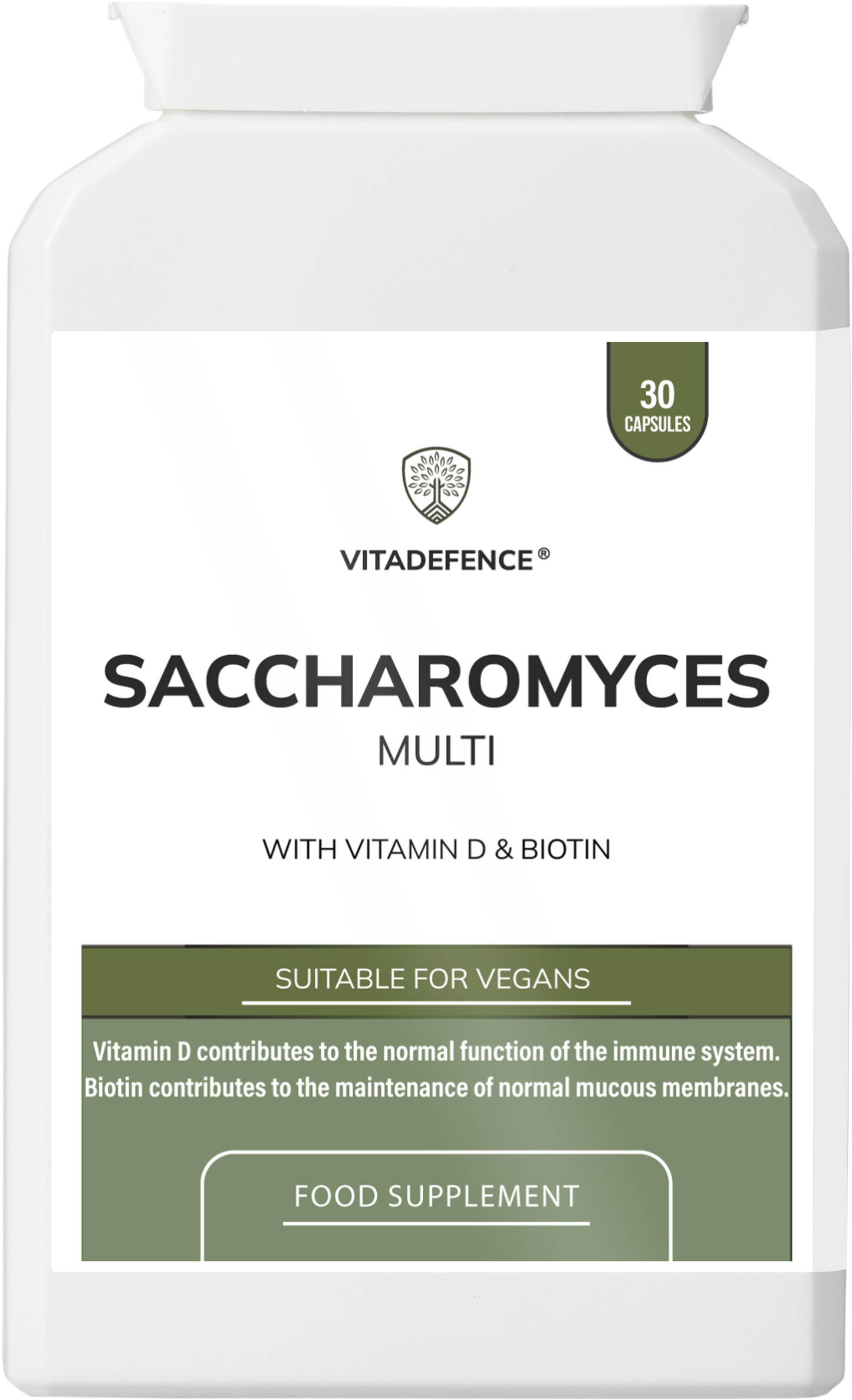 Saccharomyces Multi | With Vitamin D3, Biotin, Olive Leaf & Bamboo Silica – 30 Capsules -  Vitadefence® - Vitadefence®

