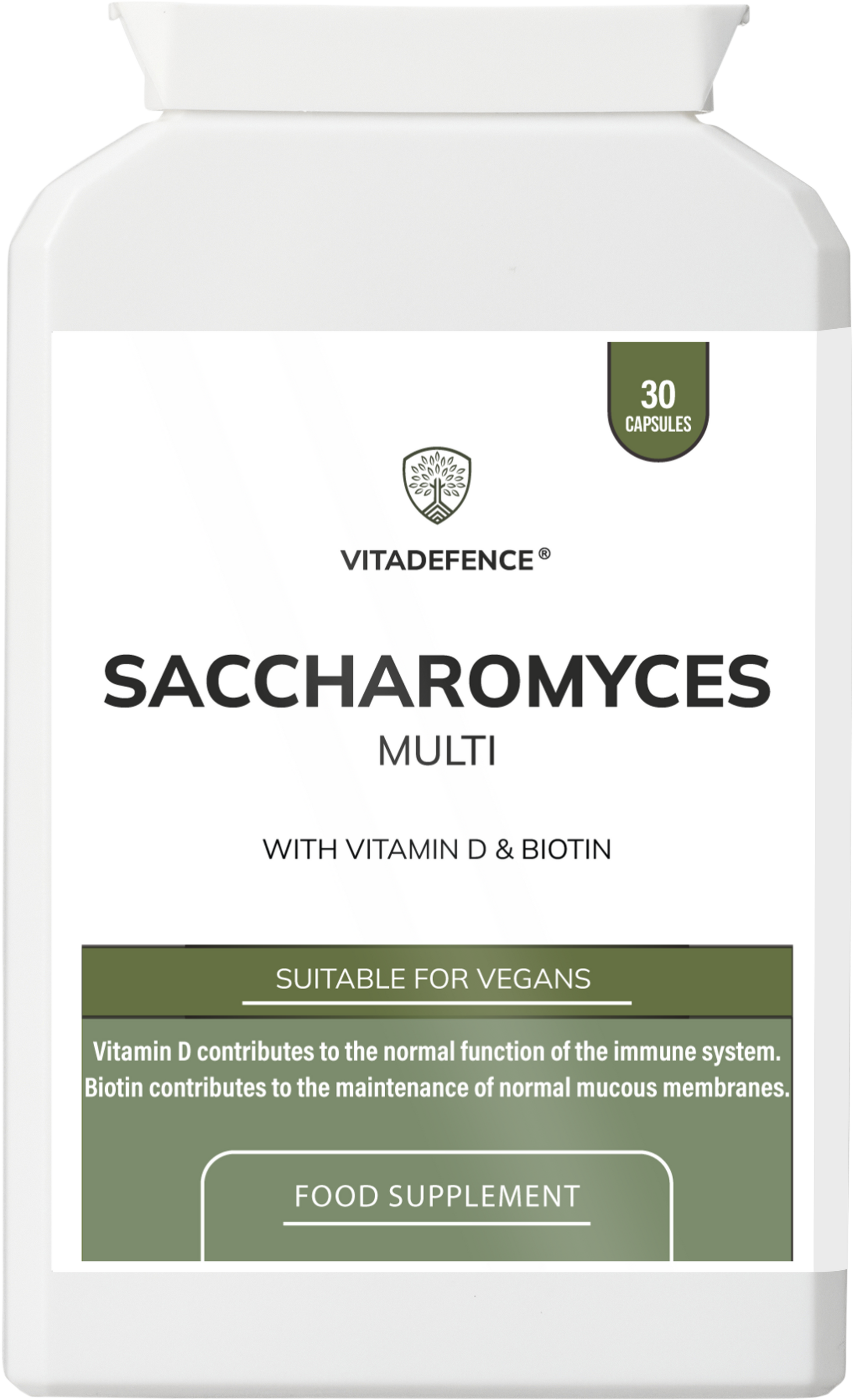 Saccharomyces Multi | With Vitamin D3, Biotin, Olive Leaf & Bamboo Silica – 30 Capsules -  Vitadefence® - Vitadefence®
