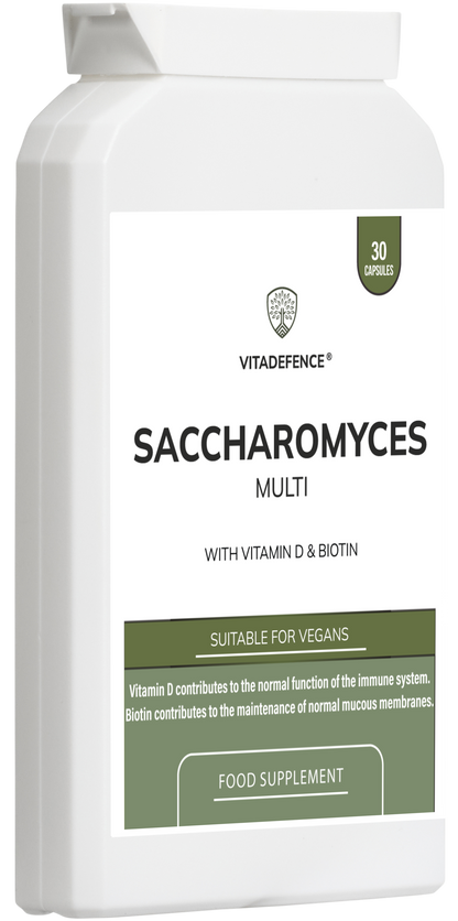 Saccharomyces Multi | With Vitamin D3, Biotin, Olive Leaf & Bamboo Silica – 30 Capsules -  Vitadefence® - Vitadefence®
