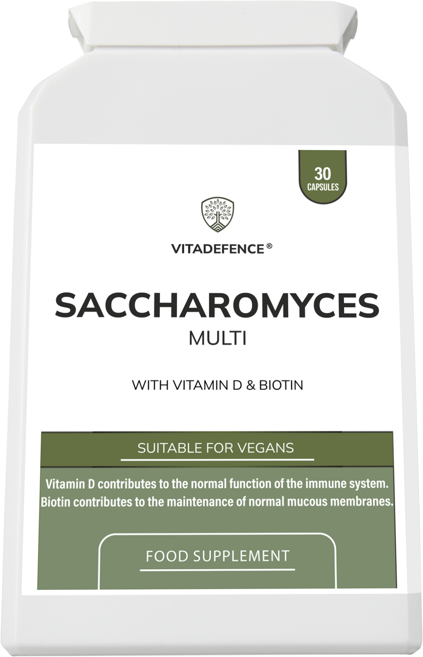 Saccharomyces Multi | With Vitamin D3, Biotin, Olive Leaf & Bamboo Silica – 30 Capsules -  Vitadefence® - Vitadefence®
