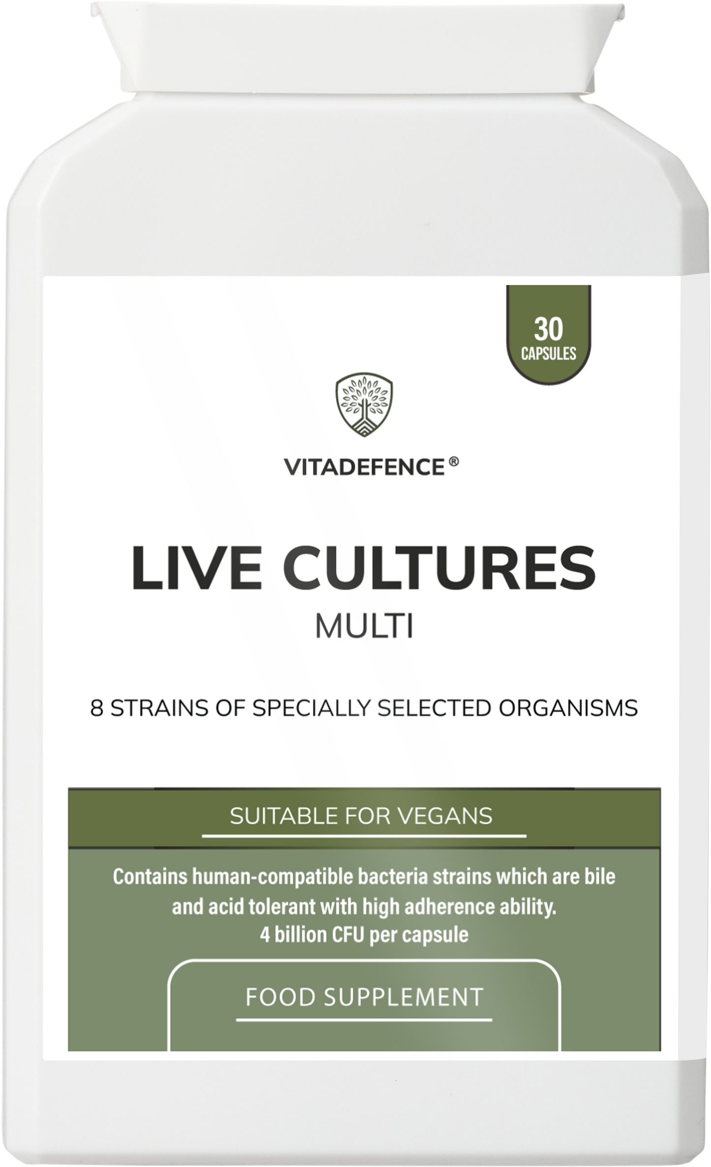 Live Cultures Multi | 8 Strains, 4 Billion CFU – 30 Capsules -  Vitadefence® - Vitadefence®
