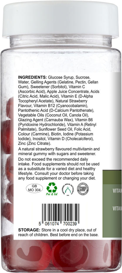 Multi Gummies – Natural Strawberry Flavour – 60 Gummies -  Vitadefence® - Vitadefence®
