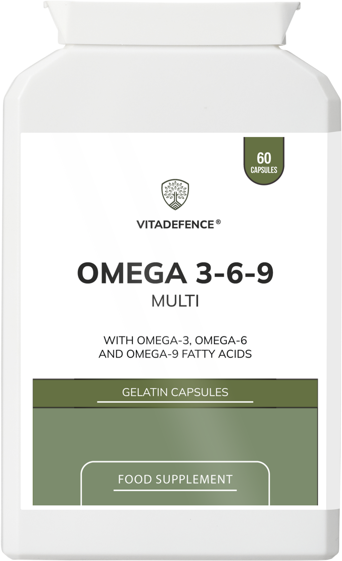 Omega 3-6-9 Multi | With Fish Oil, Flaxseed, Sunflower Oil & Vitamin E – 60 Gelatin Capsules -  Vitadefence® - Vitadefence®
