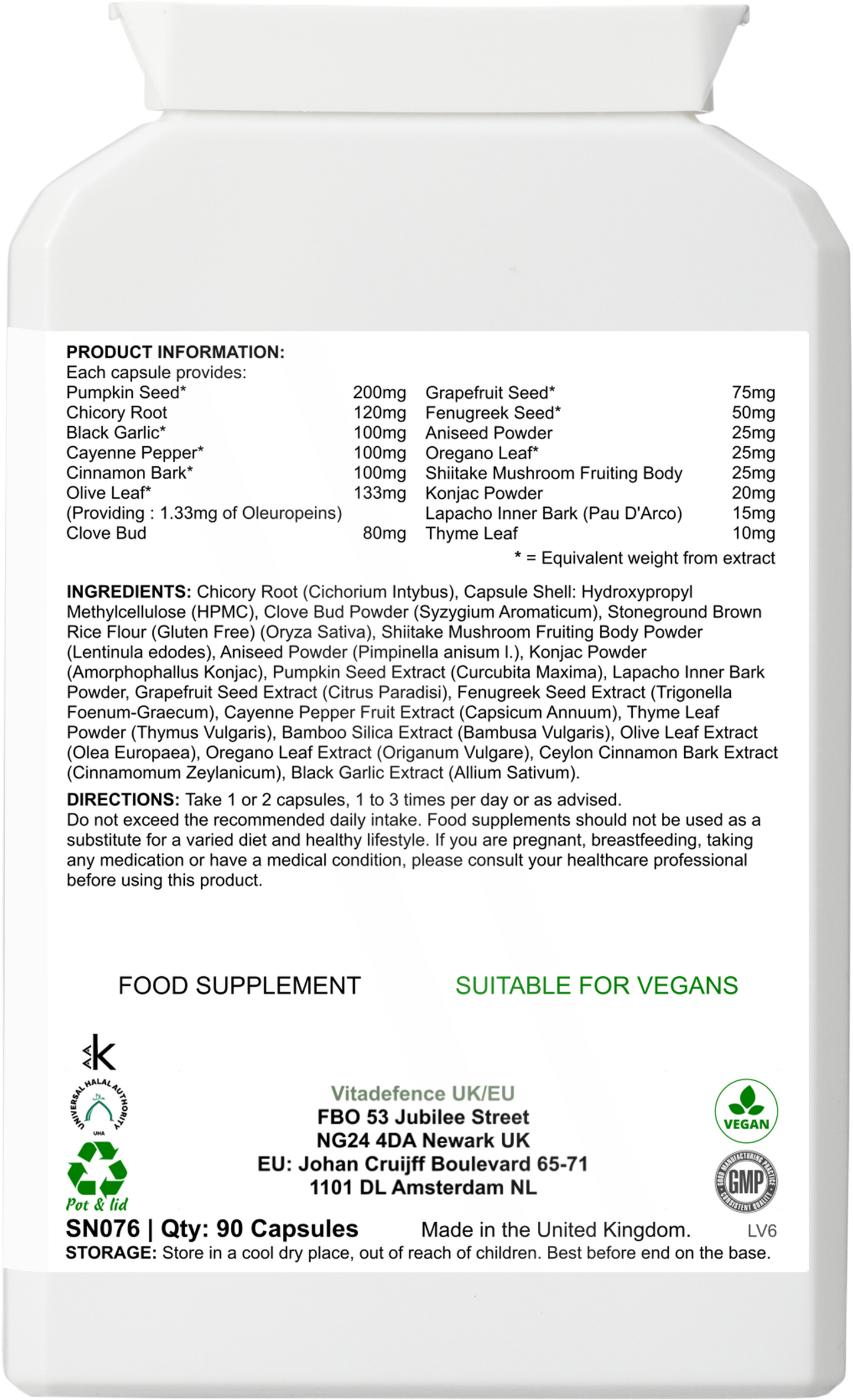 Pumpkin Seed Multi | With Olive Leaf, Clove Bud & Botanicals – 90 Capsules -  Vitadefence® - Vitadefence®
