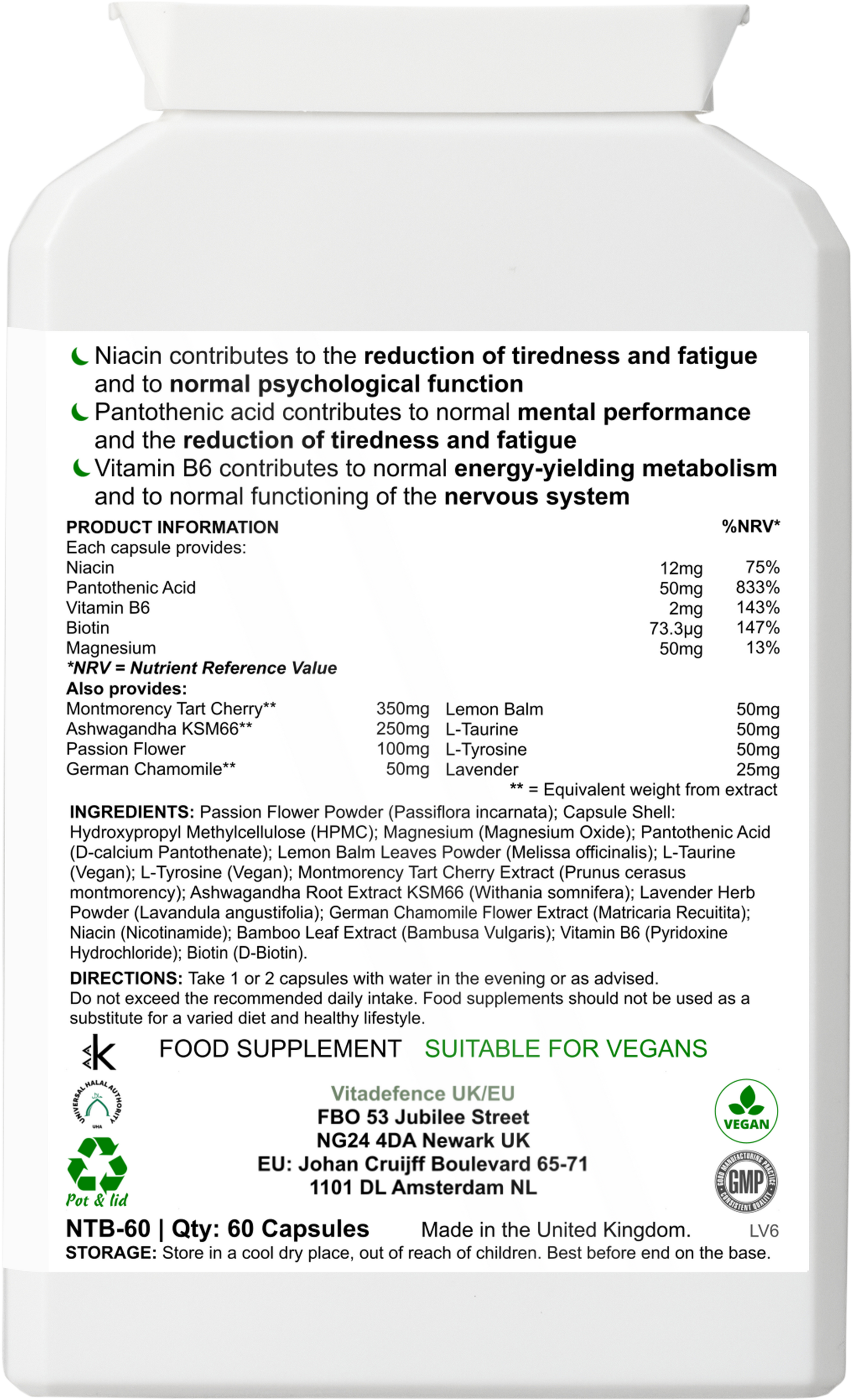 Passion Flower Multi | With Montmorency Cherry, Chamomile, Ashwagandha & Magnesium – 60 Capsule -  Vitadefence® - Vitadefence®
