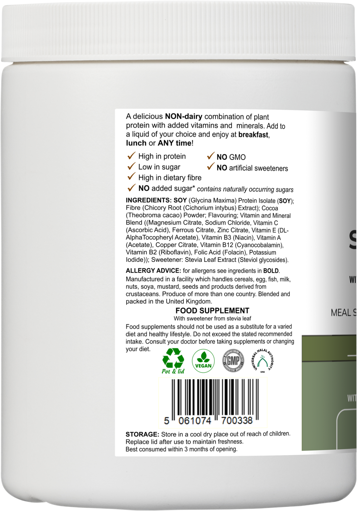 Soy Fibre Multi | Chocolate Flavour Protein Powder with Vitamins & Minerals – 300 g -  Vitadefence® - Vitadefence®
