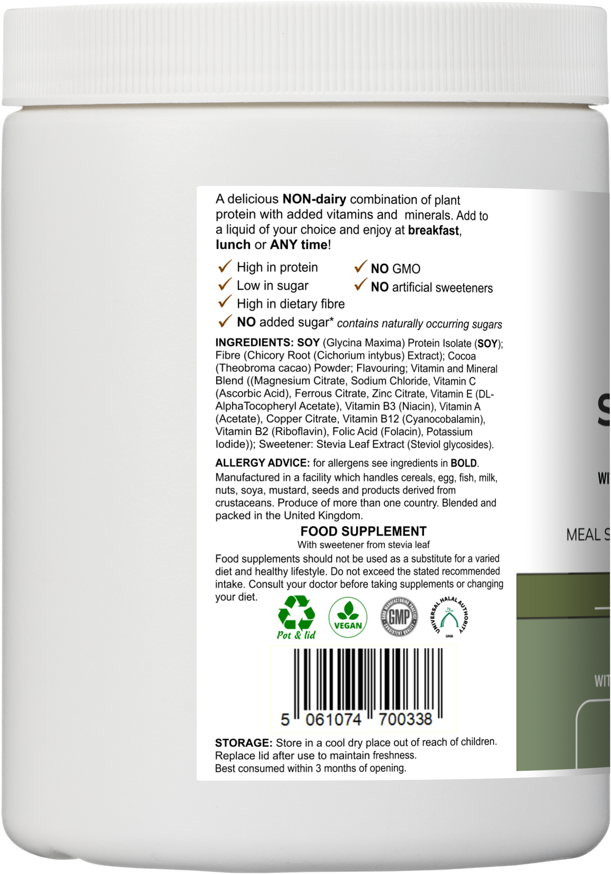 Soy Fibre Multi | Chocolate Flavour Protein Powder with Vitamins & Minerals – 300 g -  Vitadefence® - Vitadefence®
