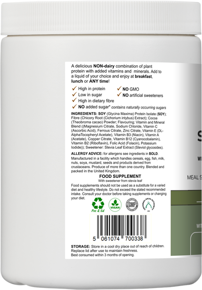 Soy Fibre Multi | Chocolate Flavour Protein Powder with Vitamins & Minerals – 300 g -  Vitadefence® - Vitadefence®
