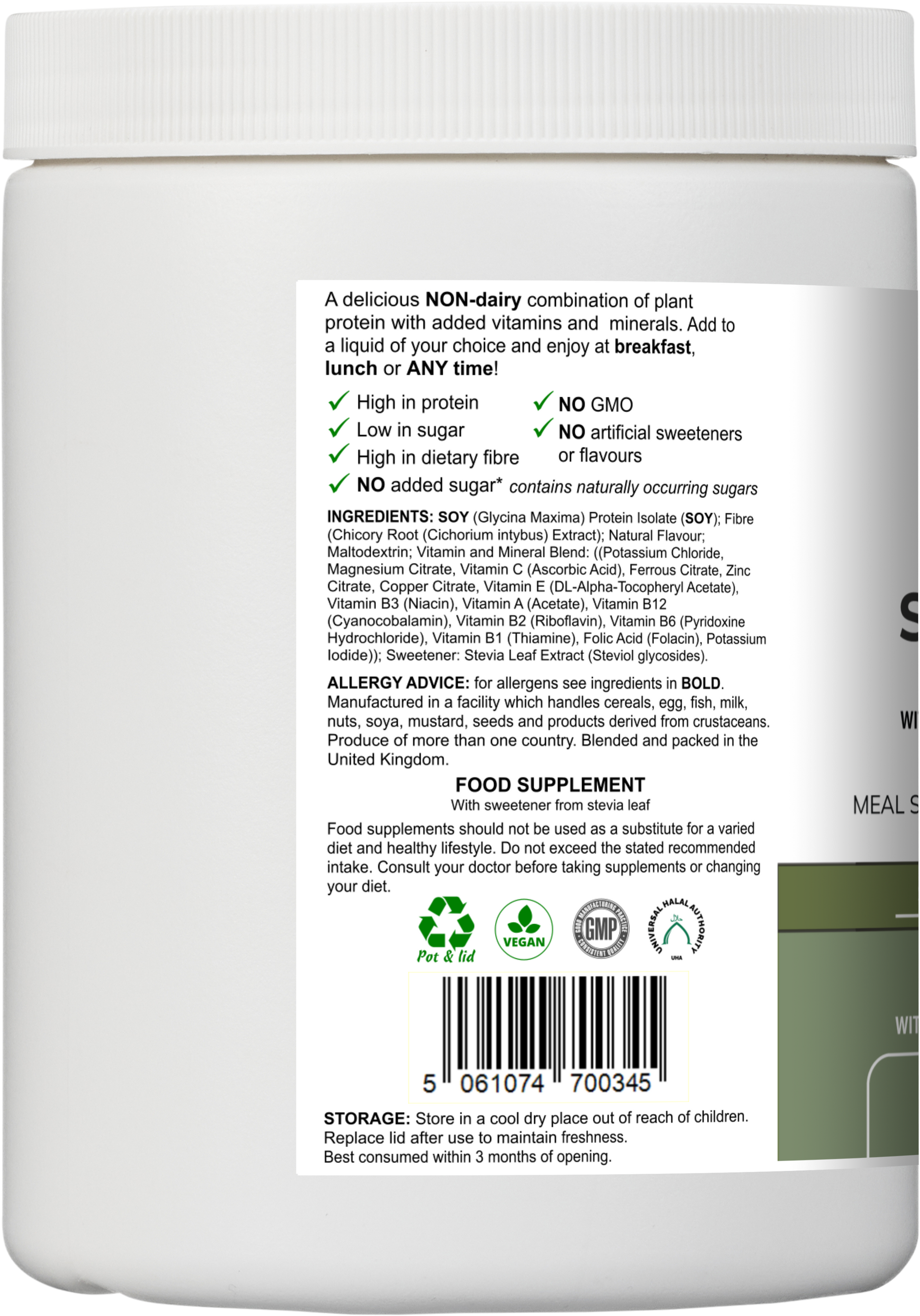 Soy Fibre Multi | Vanilla Flavour Protein Powder with Vitamins & Minerals – 300 g -  Vitadefence® - Vitadefence®
