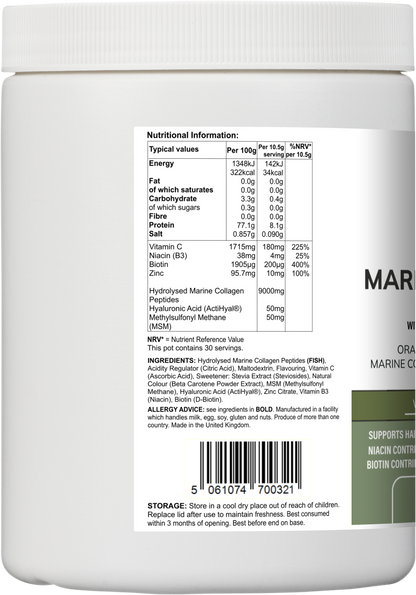 Marine Collagen Multi | Orange & Mango Flavour Powder with Hyaluronic Acid, MSM, Vitamins & Minerals – 315 g -  Vitadefence® - Vitadefence®
