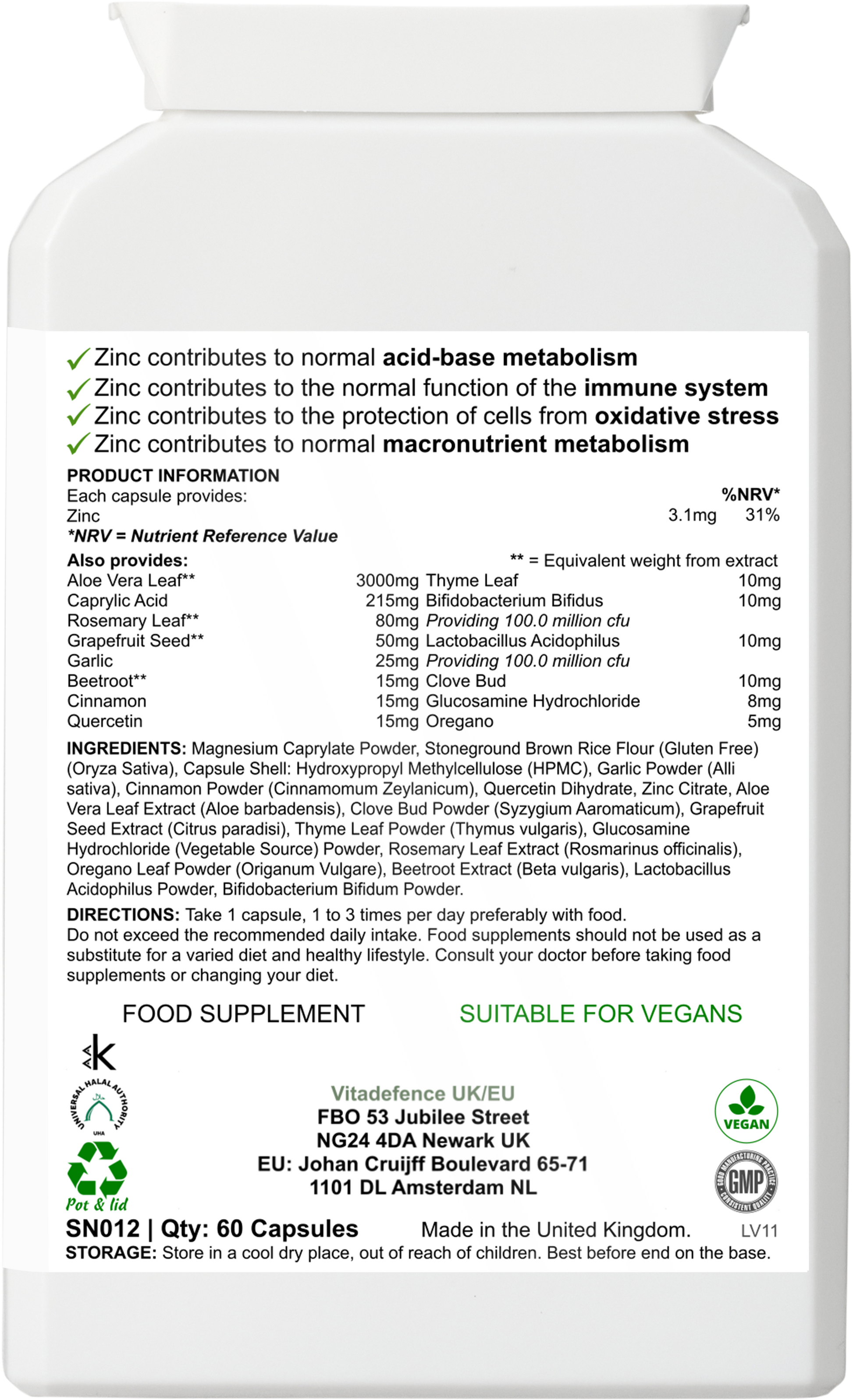 Botanical Multi | With Grapefruit Seed, Zinc & Minerals – 60 Capsules -  Vitadefence® - Vitadefence®
