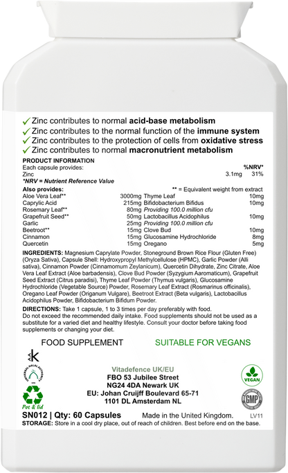 Botanical Multi | With Grapefruit Seed, Zinc & Minerals – 60 Capsules -  Vitadefence® - Vitadefence®
