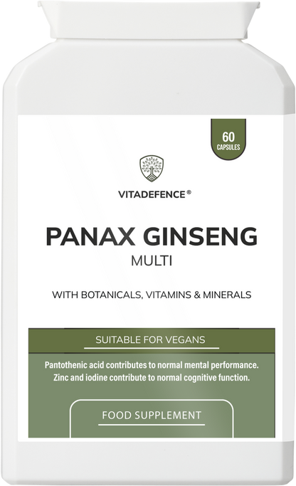 Panax Ginseng Multi | With Botanicals, Vitamins & Minerals – 60 Capsules -  Vitadefence® - Vitadefence®
