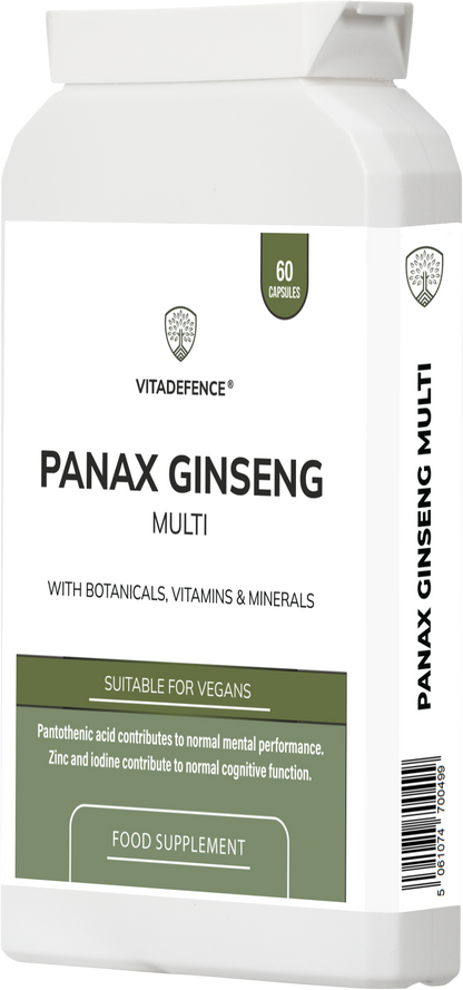 Panax Ginseng Multi | With Botanicals, Vitamins & Minerals – 60 Capsules -  Vitadefence® - Vitadefence®
