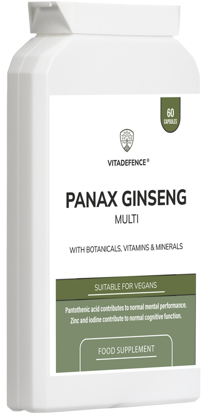 Panax Ginseng Multi | With Botanicals, Vitamins & Minerals – 60 Capsules -  Vitadefence® - Vitadefence®
