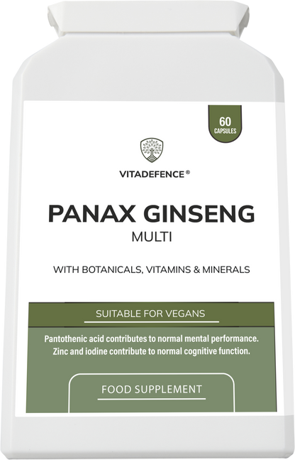 Panax Ginseng Multi | With Botanicals, Vitamins & Minerals – 60 Capsules -  Vitadefence® - Vitadefence®
