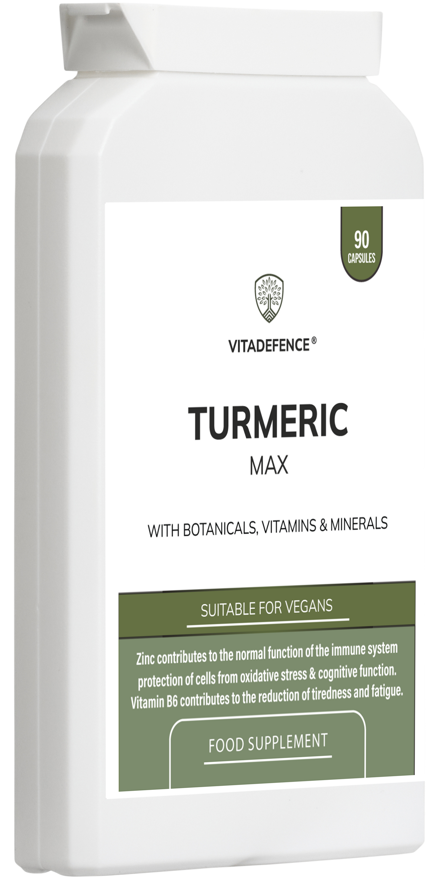 Turmeric Max | With Vitamin B6, Zinc & Botanicals – 90 Capsules -  Vitadefence® - Vitadefence®
