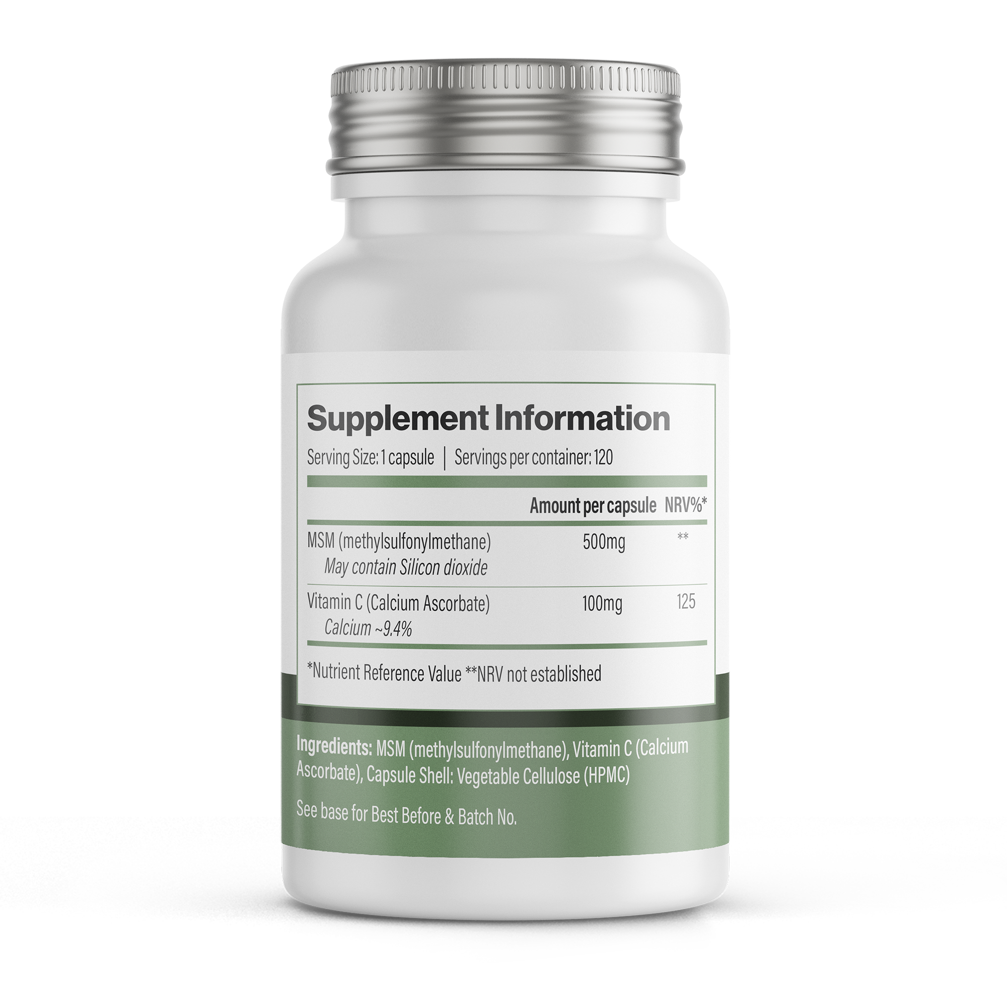 MSM + Vitamin C | Vegan Capsules – 120 Count -  Vitadefence® - Vitadefence®
