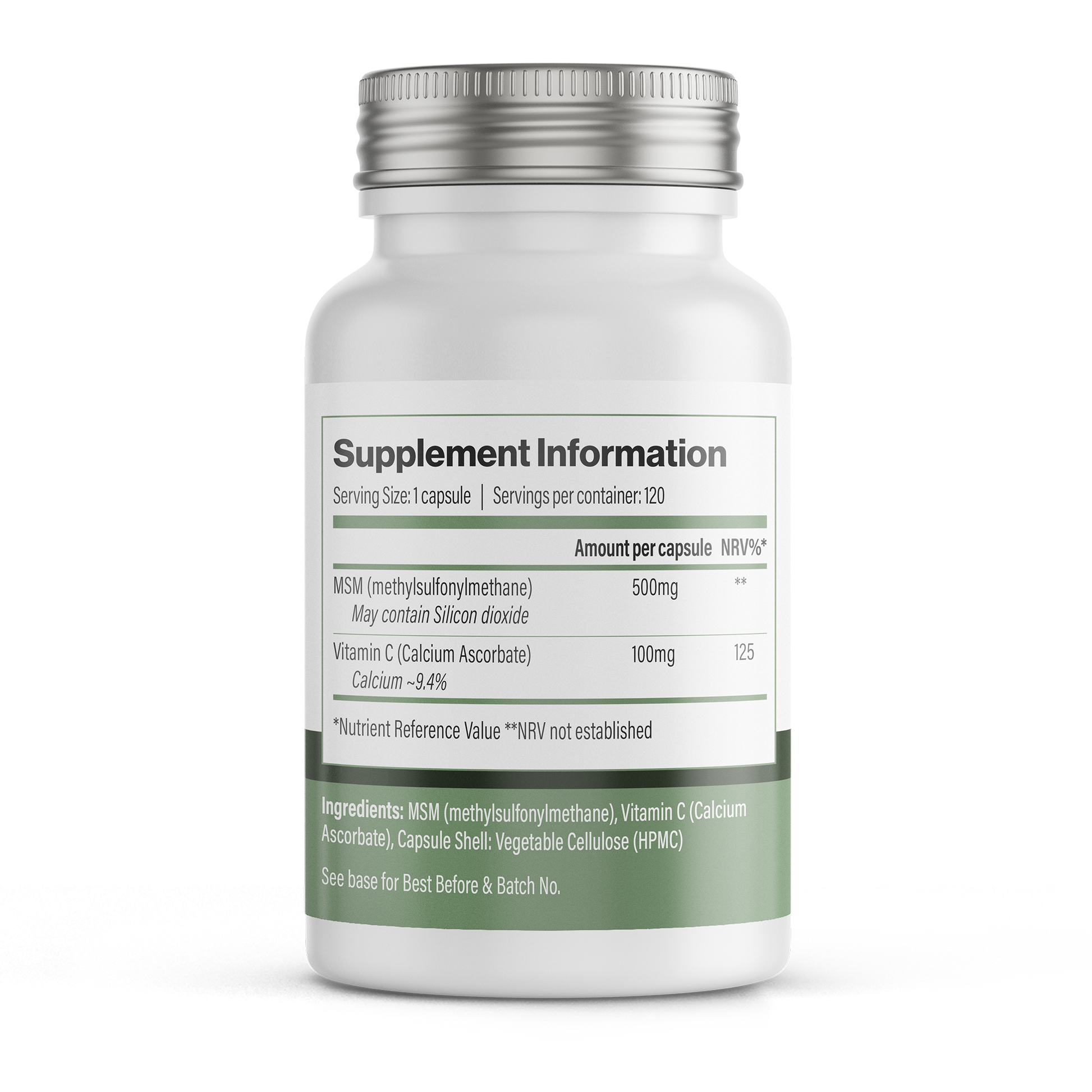 MSM + Vitamin C | Vegan Capsules – 120 Count -  Vitadefence® - Vitadefence®
