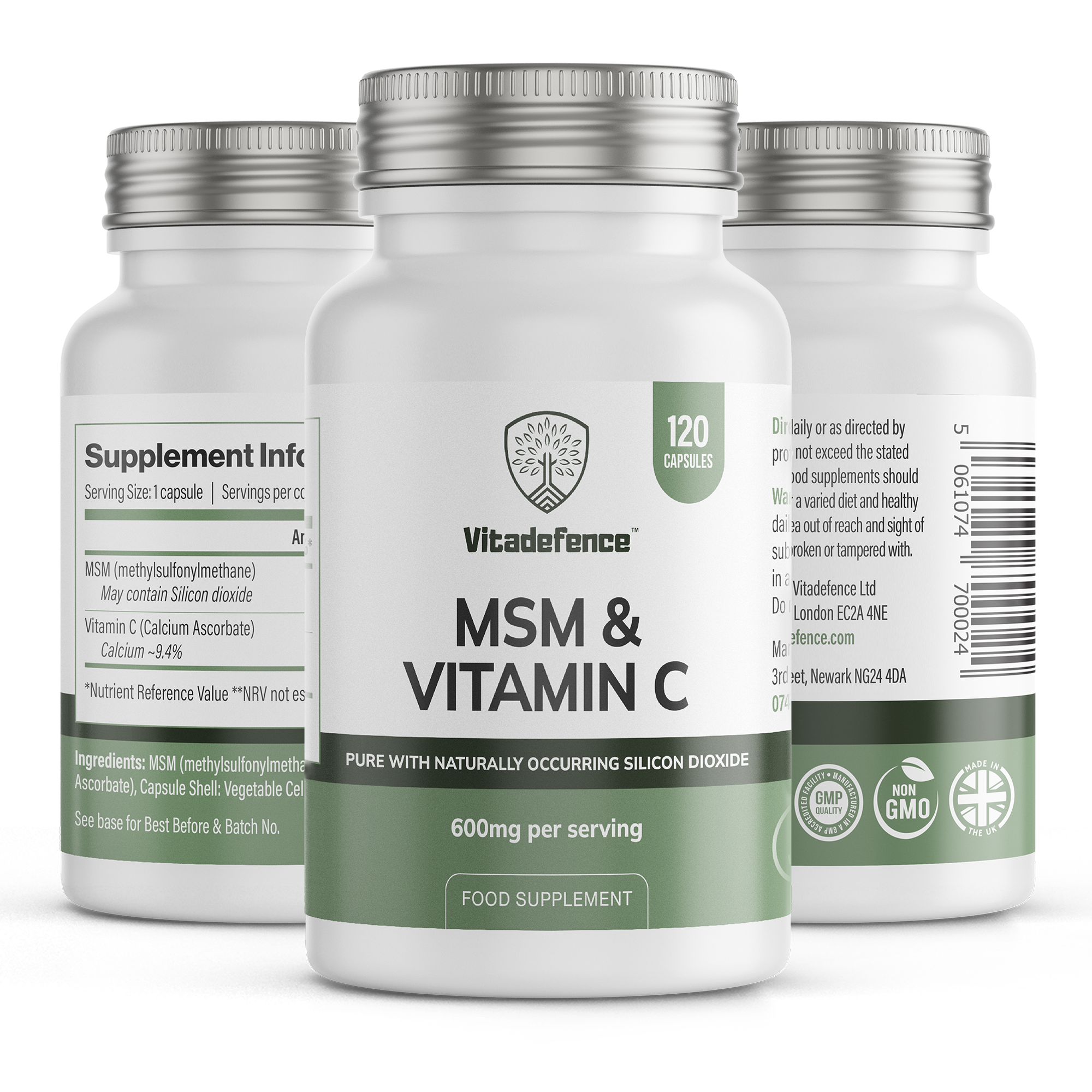 MSM + Vitamin C | Vegan Capsules – 120 Count -  Vitadefence® - Vitadefence®
