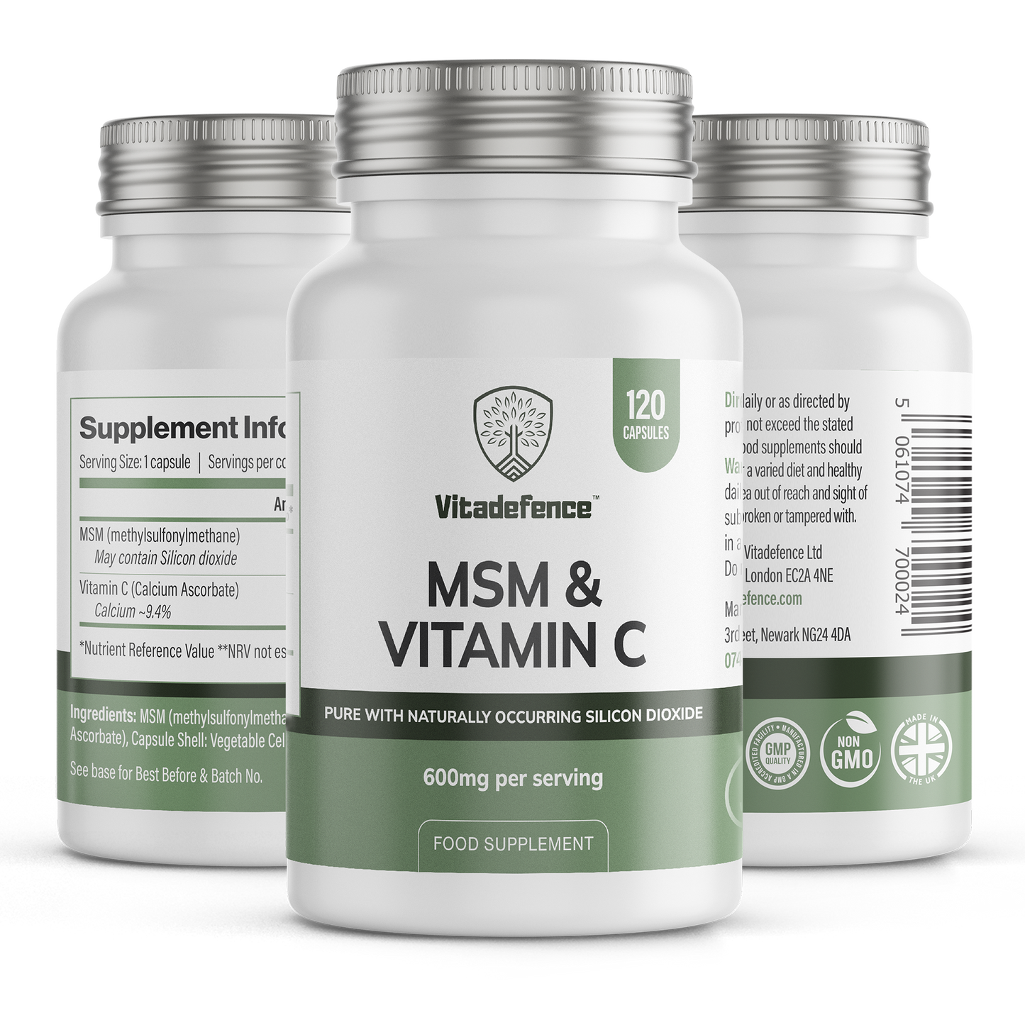 MSM + Vitamin C | Vegan Capsules – 120 Count -  Vitadefence® - Vitadefence®
