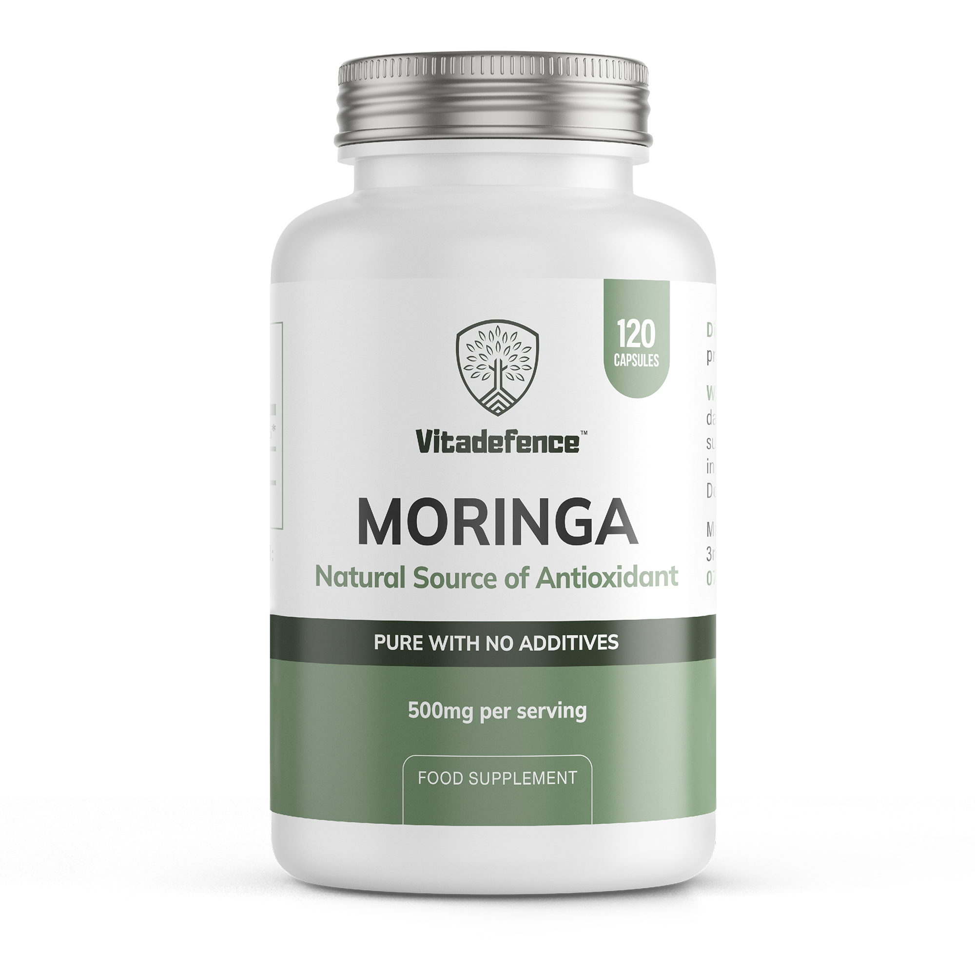 Moringa Oleifera | 500 mg Vegan Capsules – 120 Count -  Vitadefence® - Vitadefence®
