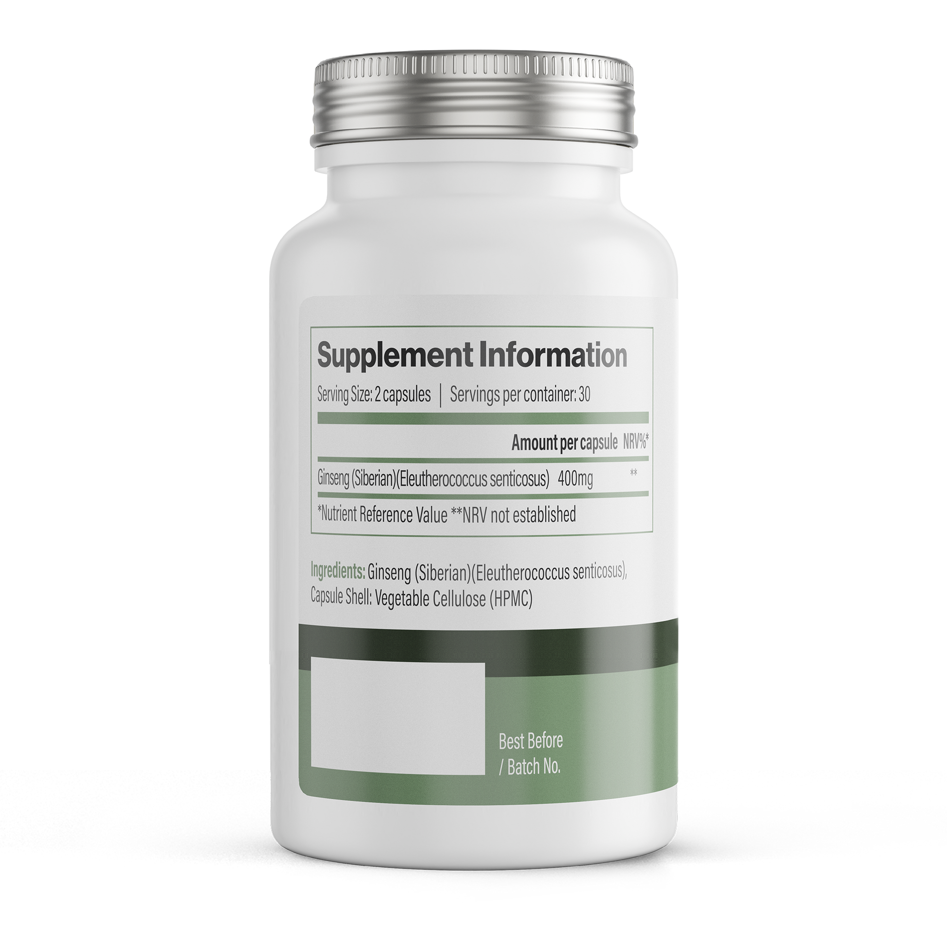 Siberian Ginseng | 400 mg Vegan Capsules – 60 Count -  Vitadefence® - Vitadefence®
