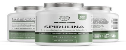 Spirulina | 500 mg Vegan Capsules – 120 Count -  Vitadefence® - Vitadefence®
