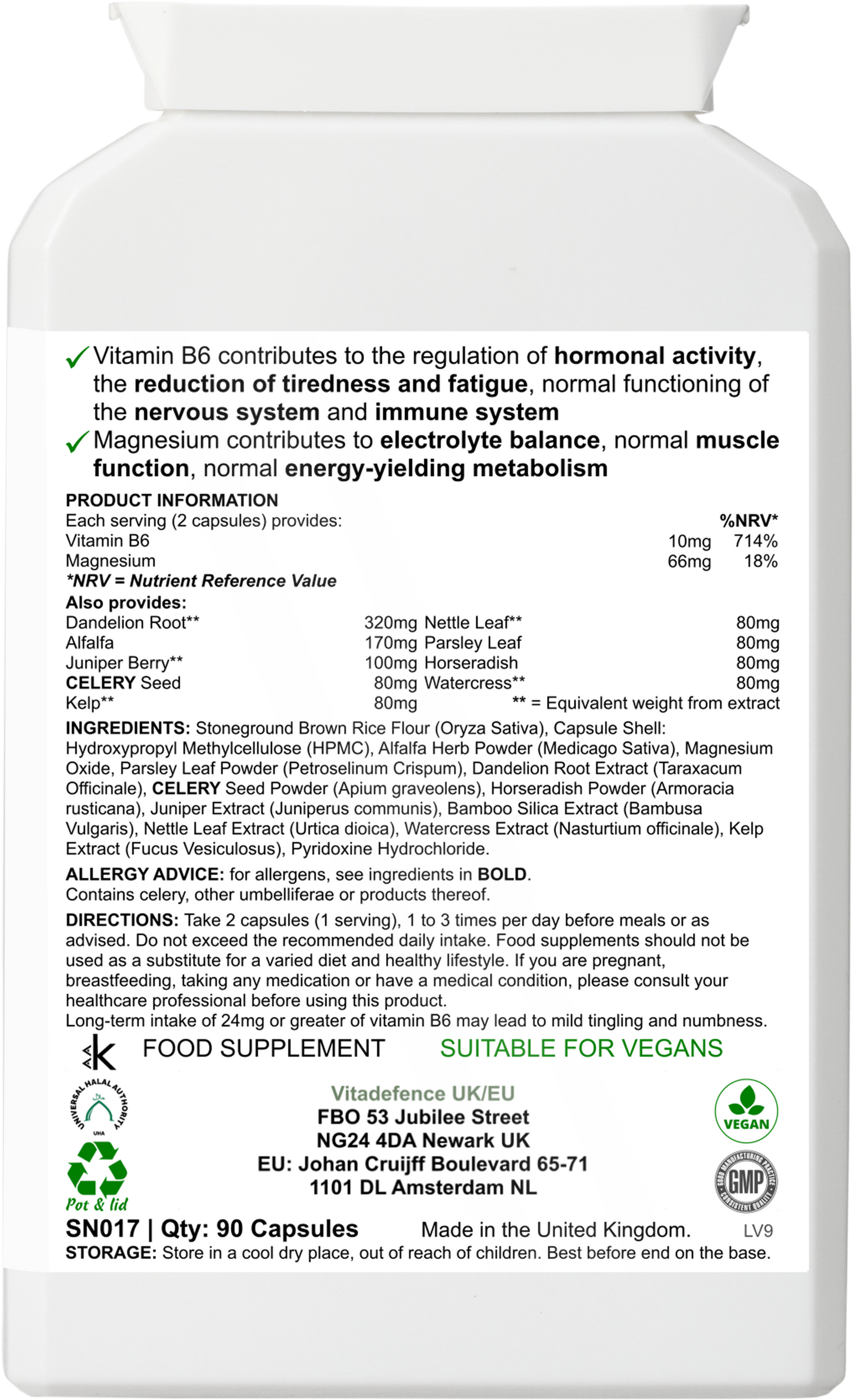 Dandelion Multi | With Vitamin B6, Magnesium & Botanicals – 90 Capsules -  Vitadefence® - Vitadefence®
